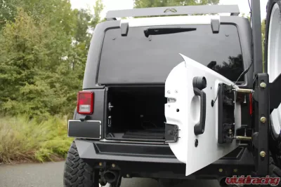 Fab Fours 07-18 Jeep Wrangler JK Off the Door Tire Carrier (needs base bumper) - JP-Y1261T-1
