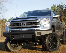 Fab Fours 07-13 Toyota Tundra Black Steel Elite No Guard Front Bumper w/Tow Hooks