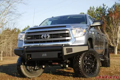 Fab Fours 07-13 Toyota Tundra Black Steel Elite No Guard Front Bumper w/Tow Hooks - TT07-R1861-1