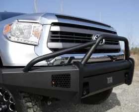 Fab Fours 14-18 Tundra Black Steel Elite Pre-Runner Front Bumper Guard Front Bumper w/Tow Hooks