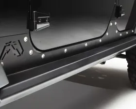 Fab Fours Hardcore Rock Sliders Bare Jeep Wrangler JK 4-Door 2007-2018