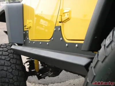 Fab Fours Hardcore Rock Sliders Bare Jeep Wrangler JK 4-Door 2007-2018 - JK07-G1250-B