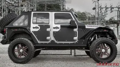 Fab Fours Hardcore Rock Sliders Bare Jeep Wrangler JK 4-Door 2007-2018 - JK07-G1250-B