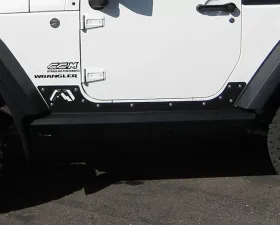Fab Fours Hardcore Rock Sliders Bare Jeep Wrangler JK 2-Door 2007-2018