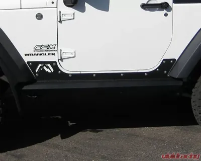 Fab Fours Hardcore Rock Sliders Bare Jeep Wrangler JK 2-Door 2007-2018 - JK07-G1350-B