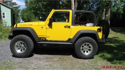 Fab Fours Hardcore Rock Sliders Bare Jeep Wrangler JK 2-Door 2007-2018 - JK07-G1350-B