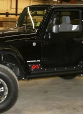 Fab Fours Hardcore Rock Sliders Bare Jeep Wrangler JK 2-Door 2007-2018                                     - JK07-G1350-B - Image 3