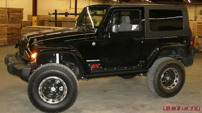 Fab Fours Hardcore Rock Sliders Bare Jeep Wrangler JK 2-Door 2007-2018 - JK07-G1350-B