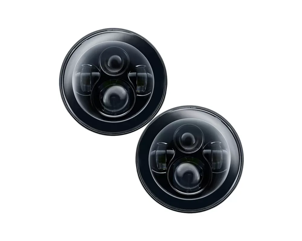 Oracle Lighting 7 Inch High Powered LED Headlights Black Bezel (Pair) No Halo Jeep 2007+ - 5769-504