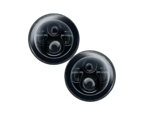 Oracle Lighting 7 Inch High Powered LED Headlights Black Bezel (Pair) No Halo Jeep 2007+