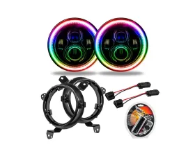 Oracle Lighting 7 Inch High Powered ColorSHIFT LED Headlights (Pair) w/ RF Controller Jeep Wrangler JL | Gladiator JT 2018+