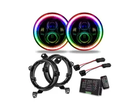 Oracle Lighting 7 Inch High Powered ColorSHIFT LED Headlights (Pair) w/ 2.0 Controller Jeep Wrangler JL | Gladiator JT 2018+