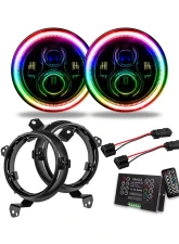 Oracle Lighting 7 Inch High Powered ColorSHIFT LED Headlights (Pair) w/ 2.0 Controller Jeep Wrangler JL | Gladiator JT 2018+                                     - 5769J-333 - Image 2
