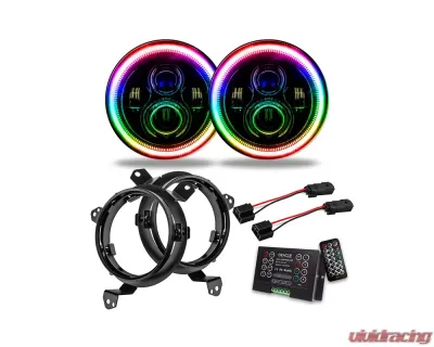 Oracle Lighting 7 Inch High Powered ColorSHIFT LED Headlights (Pair) w/ 2.0 Controller Jeep Wrangler JL | Gladiator JT 2018+ - 5769J-333