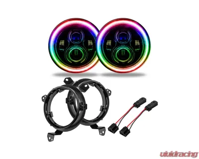 Oracle Lighting 7 Inch High Powered ColorSHIFT LED Headlights (Pair) No Controller Jeep Wrangler JL | Gladiator JT 2018+ - 5769J-334