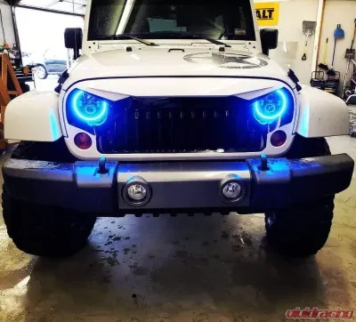 Oracle Lighting 7 Inch ColorSHIFT High Powered LED Headlights Black Bezel (Pair) w/ BC1 Controller Jeep 2007+ - 5769-335