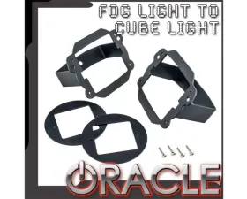 Oracle Lighting Fog Light To Cube Light Conversion Mount Brackets Pair W/ Bezel JEEP Wrangler JK 2007-2015