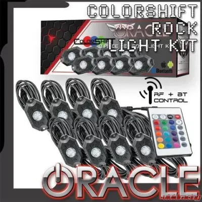 Oracle Lighting ColorSHIFT Underbody Wheel Well Rock Light Kit 8 Piece Bluetooth w/ RF - 5819-333