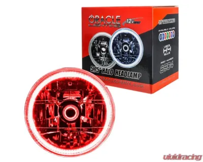 Oracle Lighting Pre-Installed 5.75 Inch Sealed Beam Headlight Red Halo Jaguar | Ford - 6904-003