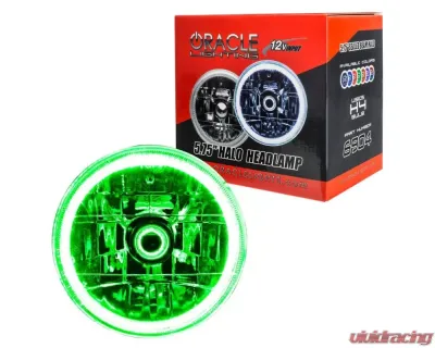 Oracle Lighting Pre-Installed 5.75 Inch Sealed Beam Headlight Green Halo Jaguar | Ford - 6904-004