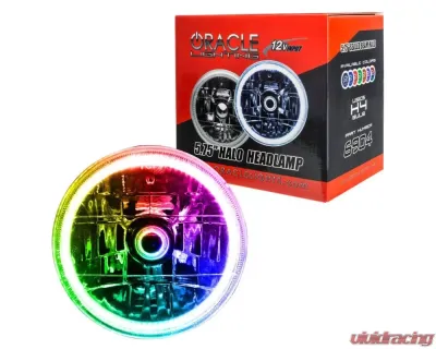 Oracle Lighting Pre-Installed 5.75 Inch Sealed Beam Headlight ColorSHIFT Halo Jaguar | Ford - 6904-333