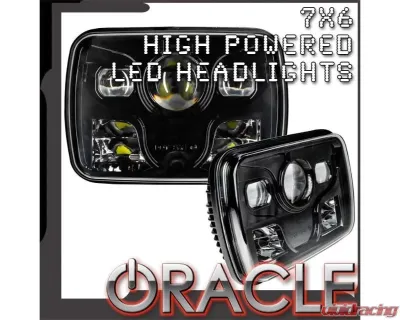 Oracle Lighting 7"X6" 42W Replacement LED Headlight - Black Pair - 6919-001