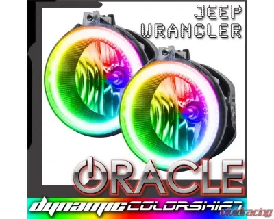 Oracle Lighting Dynamic Colorshift Pre-Assembled Fog Lights Jeep Wrangler 2007-2009 - 7080-332