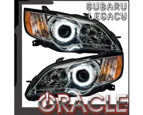 Oracle Lighting Pre-Assembled Headlights - Chrome LED Halo Kit Amber Subaru Legacy 2008-2009