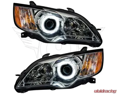 Oracle Lighting Pre-Assembled Headlights - Chrome LED Halo Kit White Subaru Legacy 2008-2009 ColorSHIFT - BC1 - 7206-335