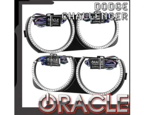 Oracle Lighting Pre-Installed Halo Headlight Bezels Amber Color Dodge Challenger 2015-2023