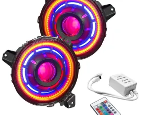 Oracle Lighting Oculus ColorSHIFT Bi-LED Projector Headlights Simple Jeep Wrangler JL | Gladiator JT 2018-2024