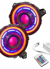 Oracle Lighting Oculus ColorSHIFT Bi-LED Projector Headlights Simple Jeep Wrangler JL | Gladiator JT 2018-2024                                     - 5839-504-B - Image 17