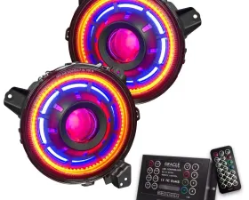 Oracle Lighting Oculus ColorSHIFT Bi-LED Projector Headlights 2.0 Jeep Wrangler JL | Gladiator JT 2018-2024