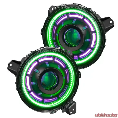 Oracle Lighting Oculus ColorSHIFT Bi-LED Projector Headlights Jeep Wrangler JL | Gladiator JT 2018-2024 - 5839-330