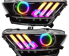 Oracle Lighting Pre-Assembled Headlights Dynamic ColorSHIFT RGB+A-Black Edition Ford Mustang 2015+