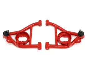 BMR Suspension Polyurethane Bushings Non-adjustable A-arms Lower DOM Red w/ Spring Pocket Chevrolet Camaro 1982-1992 | Pontiac Firebird 1982-1992