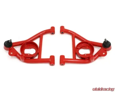 BMR Suspension Polyurethane Bushings Non-adjustable A-arms Lower DOM Red w/ Spring Pocket Chevrolet Camaro 1982-1992 | Pontiac Firebird 1982-1992 - AA008R
