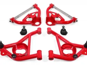 BMR Suspension A-arm Kit Upper AA02012R Lower AA011R Red Buick Grand National | Regal | Chevrolet Monte Carlo | Malibu | Pontiac Grand Prix | Oldsmobile Cutlass 1978-1987