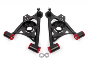 BMR Suspension Spring Pocket Non-adjustable A-arms Lower Poly Std Ball Joint Black Ford Mustang 1979-1993 - AA034H - Image 2