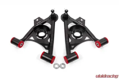 BMR Suspension Spring Pocket Non-adjustable A-arms Lower Poly Std Ball Joint Black Ford Mustang 1979-1993 - AA034H