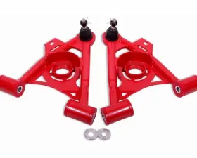 BMR Suspension Spring Pocket Non-adjustable A-arms Lower Poly Std Ball Joint Red Ford Mustang 1979-1993