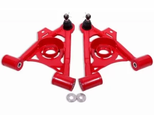 BMR Suspension Spring Pocket Non-adjustable A-arms Lower Poly Std Ball Joint Red Ford Mustang 1979-1993 - AA034R - Image 3