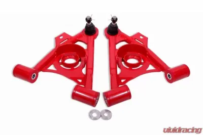 BMR Suspension Spring Pocket Non-adjustable A-arms Lower Poly Std Ball Joint Red Ford Mustang 1979-1993 - AA034R