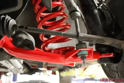 BMR Suspension Spring Pocket Non-adjustable A-arms Lower Poly Std Ball Joint Red Ford Mustang 1979-1993 - AA034R