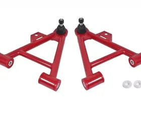 BMR Suspension Coilover, Non-adjustable A-arms Lower Poly Std Ball Joint Red Ford Mustang 1979-1993
