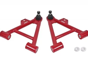 BMR Suspension Coilover, Non-adjustable A-arms Lower Poly Std Ball Joint Red Ford Mustang 1979-1993 - AA035R - Image 5