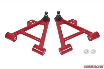 BMR Suspension Coilover, Non-adjustable A-arms Lower Poly Std Ball Joint Red Ford Mustang 1979-1993 - AA035R