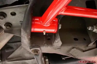 BMR Suspension Coilover, Non-adjustable A-arms Lower Poly Std Ball Joint Red Ford Mustang 1979-1993 - AA035R