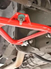BMR Suspension Coilover A-arms Lower Adjustable Rod End Tall Ball Joint Red Ford Mustang 1979-1993                                     - AA039R - Image 2