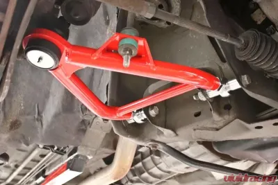 BMR Suspension Coilover A-arms Lower Adjustable Rod End Tall Ball Joint Red Ford Mustang 1979-1993 - AA039R